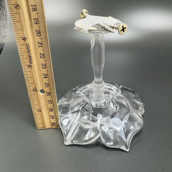 Vintage Large Clear Resin Rose Flower Drapery Curtain Scarf Holdbacks Stems Set3 - Picture 3 of 12